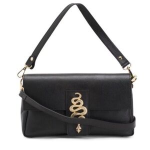 House of Harlow 1960 black leather snake bag